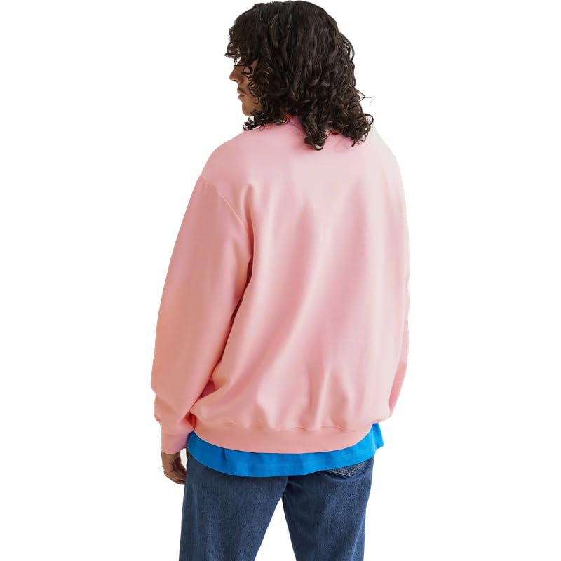 Image of DROBE Cotton Blend Round Neck Solid Sweatshirt for Men