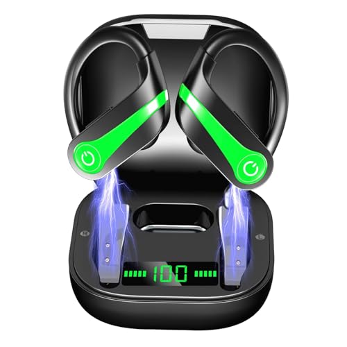 M MOVONE Wireless Earbuds Bluetooth 5.3, 48H Playtime Bluetooth Earphones for Running Built-in Microphone, Headphones Stereo Sound, ENC Noise Cancelling with Earhooks for Sport/Work/Phone