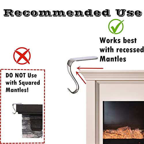 Doyolla Christmas Stocking Holders Xmas Fireplace Hanger Hooks Holiday Mantel Garland Clips Metal Grips Set Of 4 (Silver) #TOP4