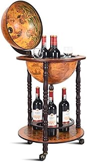 COSTWAY Globe Drink Cabinet Bar Wine Beverage Stand Bottle Italian 360MM Wood (Wood + plastic) (360MM)