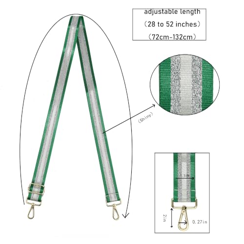 Image of LVYOUME Purse Strap Silver Hardware Wide Bag Straps Replacement Crossbody Adjustable Shoulder Strap for Purses