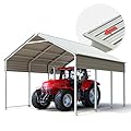 Quictent Heavy Duty 10x16 FT Vertical Roof Metal Carport, Pre-Drilled All Weather Storage Car Shelter for Tractor, Vehicles & Farm Equipment