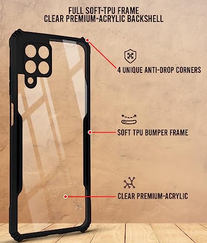 Image of Jkobi Back Cover Case for Samsung Galaxy M53 5G (Shockproof with Polycarbonate Clear Panel | Professional Black)