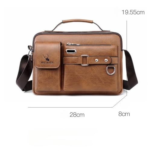 Leather Messenger for Men Shoulder Crossbody with Adjustable Straps for Work Business3