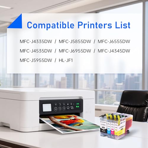 Image of LC406XL Ink Cartridges Replacement for LC 406XL LC406 XL for Brother MFC-J5855DW MFC-J6555DW MFC-J4535DW MFC-J4335DW MFC-J6955DW MFC-J4345DW MFC-J5955DW Printer(with Chip, 4 Pack)