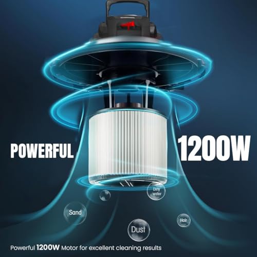 Image of INALSA CleanMaster 12 Wet & Dry Vacuum Cleaner | 1200W High Power | 17 kPa Powerful Suction | 12L Stainless Steel Tank | Blower Function | Advanced Filtration | Overheat Protection | 1 Year Warranty