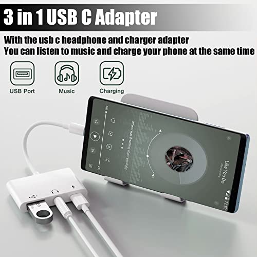 Usb C To Usb Adapter And Usb C Headphone Adapter, Pnbace Usb C To 3.5Mm Audio Adapter, 3 In 1 For Ipad Headphone Adapter, Usb Adapter For Ipad Support Pd 60W Charge,Usb C Aux Adapter For Usb-C Devices #TOP1