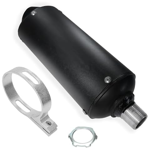 JMCHstore Performance Exhaust Muffler Silencer for Predator 212 196cc GX160 420cc 301cc GX390 98cc 6.5hp, Coleman CT200U BT200X KT196 CT100U Baja Massimo MB200 Go Kart Engine Mini Bike Parts (Black) Cover