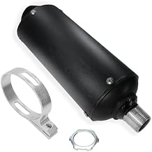 كاتم صوت العادم عالي الأداء من JMCHstore لدراجة Predator 212 196cc GX160 420cc 301cc GX390 98cc 6.5hp، Coleman CT200U BT200X KT196 CT100U أجزاء دراجة صغيرة بمحرك Go Kart MB200 من Baja Massimo باللون الأسود