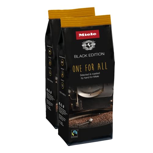 Miele Black Edition One For All Hand-Selected & Hand-Roasted Whole Coffee Beans - USDA Organic Fair Trade Certified - 8.8 oz (250g) 2 Pack