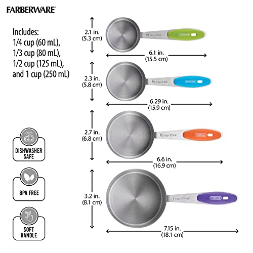 Tasses à mesurer Farberware en acier inoxydable durable de haute qualité - 4