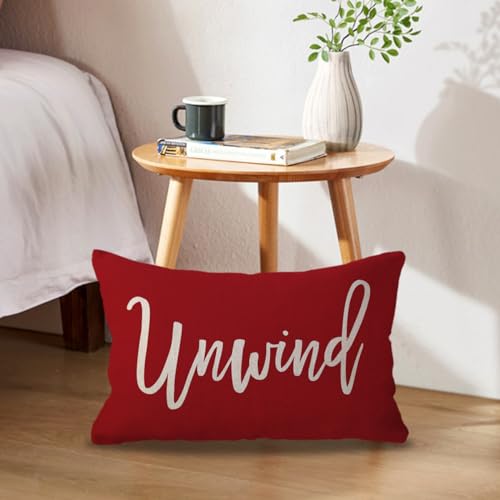 ULOVE-LOVE-YOURSELF-RelaxUnwind-Throw-Pillow-Covers-12×20-Farmhouse-Spring-Summer-Decorative-Lumbar-Pillowcases-Porch-Patio-Cushion-Covers-2Pack-for-Bedroom-Living-Room-Sofa-Couch-Home-Decor-Red ULOVE LOVE YOURSELF RelaxUnwind Throw Pillow Covers 12×20 Farmhouse Spring Summer Decorative Lumbar Pillowcases Porch Patio Cushion Covers 2Pack for Bedroom Living Room Sofa Couch Home Decor Red