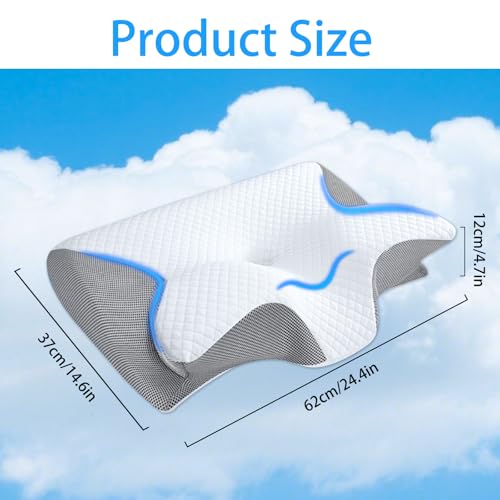 Ortopedyczna poduszka pod kark z pianki z pamięcią kształtu, ergonomiczna poduszka pod głowę, ból karku, pianka z pamięcią kształtu, poduszka pod głowę na boki, plecy i brzuch, dla osób śpiących na