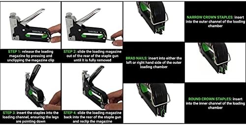 TOOLZILLA® Heavy Duty Staple Gun & Staple Selection Pack | Professional Set with Multiple Usage as Fabric Stapler, Cable Stapler, Staple Gun for Wood, Staple Gun for Teachers