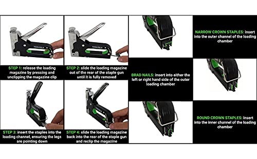 TOOLZILLA® Heavy Duty Staple Gun & Staple Selection Pack | Professional Set with Multiple Usage as Fabric Stapler, Cable Stapler, Staple Gun for Wood, Staple Gun for Teachers