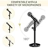 Mic Stand, Ohuhu Microphone Stand, Adjustable Mic Stand Desk with 180° Adjustable Clip, Metal 5/8" Male to 3/8" Female Adapter Compatible with Blue Yeti Snowball & Other Microphones #2