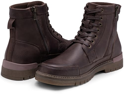 Image of Jousen Mens Boots Casual Motorcycle Boot for Men Chukka Zipper Combat Botas Para Hombre Fashion