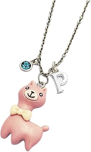 Llama Necklace, Alpaca Necklace, Kawaii, Pink Llama, Kitsch, Pink Resin Alpaca Necklace, Optional Personalization