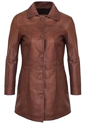 Kandis - Cognac Leather Coat