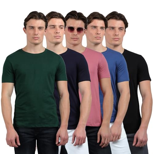 Image of Dollar Pack of 5 Cotton Solid Men Tshirt