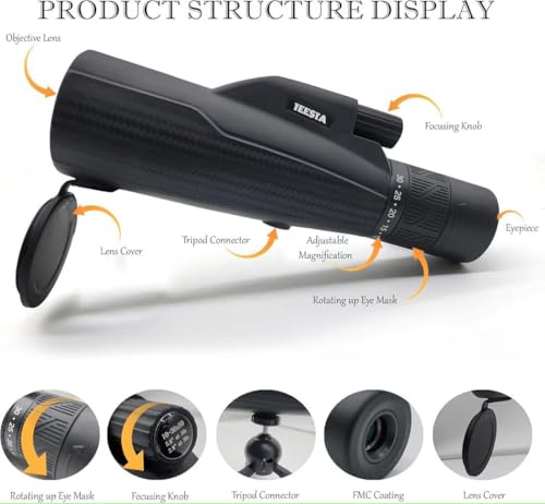Image of 1Set, High Magnification 10-30x50 Monocular Telescope | Long Distance Zoom, Waterproof | Includes Tripod & Mobile Stand | Ideal for Birdwatching, Hunting, and Camping.