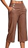 Capris de lino para mujer con bolsillos, pantalones capri de algodón, elegantes y casuales, cortos para verano 2