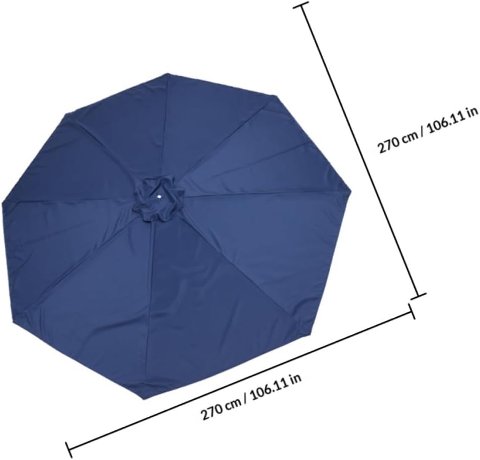 Replacement Canopy Umbrella Fabric for Patio 2.7m 8-rib Garden Outdoor Sunshade Umbrella Cover Polyester Cloth Waterproof UV Protection