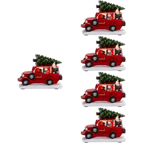 PRETYZOOM 5 Piezas Adornos de Coche Suministro de Decoracion Decoración De Helado decoración Musical navideños Christmas Escultura de Coche de Resina Adornos de Escritorio