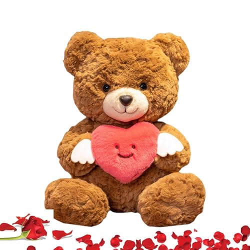 Genérico Plush Bear con Corazón Rojo | Día De San Valentín Oso De Peluche con Corazón De Amor | Animal Relleno De Corazón De Abrazadera De Lujosa | Gran Muñeca De Oso De Peluche para Novia Esposa