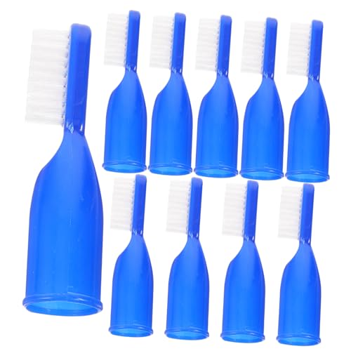 OATIPHO 10piezas Cepillo De Dientes De Dedo Mini Para Prisión Azul Herramientas De Limpieza Portátil