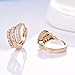GULICX Eye-catching Gold Tone Three Layer White Rhinestone Hoop Earrings Party