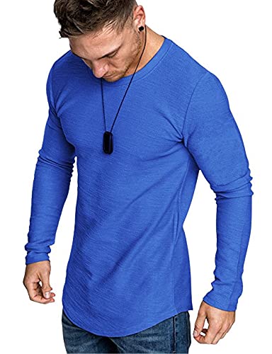 COOFANDY Men 2 Pack Muscle Fitted T Shirt Gym Workout Athletic Long Sleeves Tee
