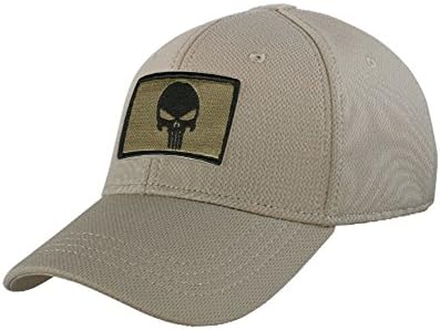 Condor Fitted Tactical Cap Bundle (Punisher/DTOM Patches) - Tan S/M