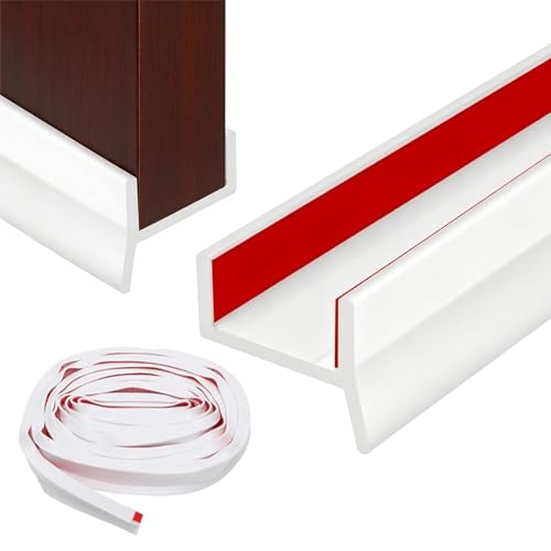 Joint Plinthe Cuisine Profil D'étanchéité, 8 Mètres Profil D'étanchéité pour Plinthe de Cuisine, Bande D'étanchéités Autocollante en Silicone, pour Épaisseur de Bois de 15mm, 16mm, 17 mm(Blanc)
