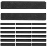 DOITOOL 20pcs Outdoor Black Rubber Self-adhesive Grip Tape – Heavy Duty Non Skid Step Strips with 60 Grits, Waterproof Anti-slip Tape for Stairs and Safety Traction