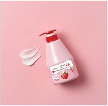 KWAILNARA Strawberry Milk Vitalizing Body Lotion 560g – Long-Lasting Hydration, Soft & Smooth Skin, Sweet Strawberry Milk Scent, Pack of 2