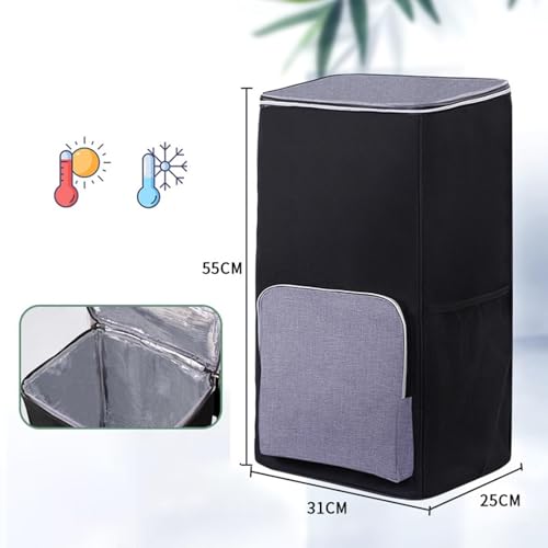 Bolsa para carrito de compras térmica y plegable en tela Oxford negra para supermercado 6