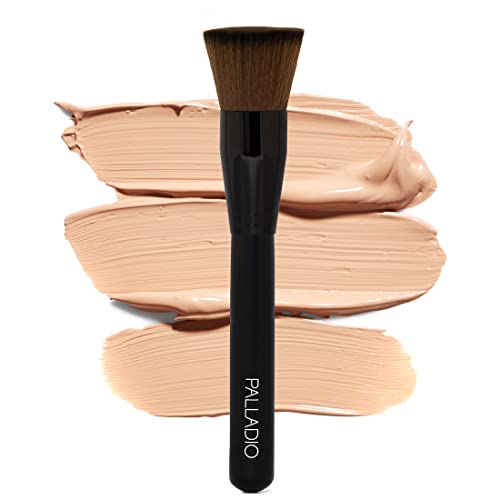 Palladio Flat Kabuki Brush, Professional Makeup Brush For Foundation, Face Blush, Powder, Cream, Contour & Highlight, Synthetic Bristles Provide Buildable Coverage For A Natural Even Looking Finish #TOP3