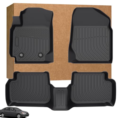 Floor Mats for Toyota Corolla 2003 2004 2005 2006 2007 2008 NOT Fit for with Rear Seat Vents Custom Fit TPE Waterproof Corolla Mats Corolla Mats Accessories for Man Woman
