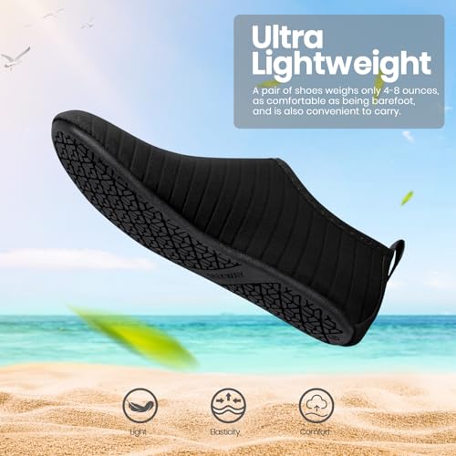 Seekway SK002-STRIPE BLACK 701 40-41 Water Shoes Women Men Adult Quick-Dry Aqua Socks Barefoot Non Slip For Beach Swim River Pool Lake Surf Black Sk002(U) 8.5-9.5 Women/7.5-8.5 Men thumb #5