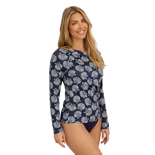 Image of Nautica Women's Long Sleeve Rashguard - Quick-Dry, UPF Protection, Swim Shirt, Pool, Beach, Hiking, Yoga, Volleyball