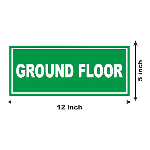 Image of ATTRACTSO - Ground Floor Sign Self Adhesive Laminated Sticker for Home, Office, Shop, Hospital, Hotel, Theatre, Restaurant - 12 inchx5 inch inch (Green)