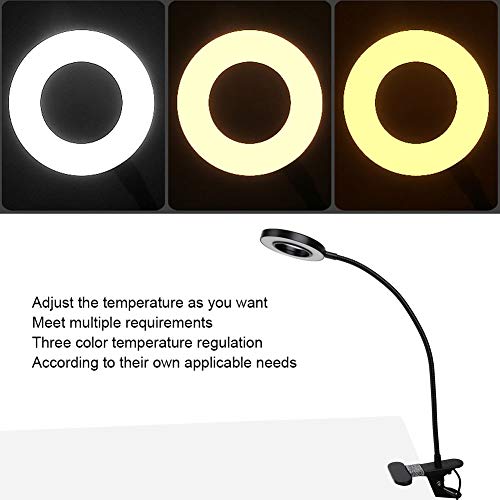 Luce ad anello da scrivania per la cura degli occhi LED per trucco e tatuaggio Luce da lettura a clip per studiare e lavorare perfetta per nail art e extension per ciglia
