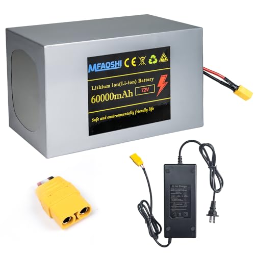 72V 60Ah Lithium-Ion E-Bike Battery, Compatible with 200-3500W E-Bike Motors,...