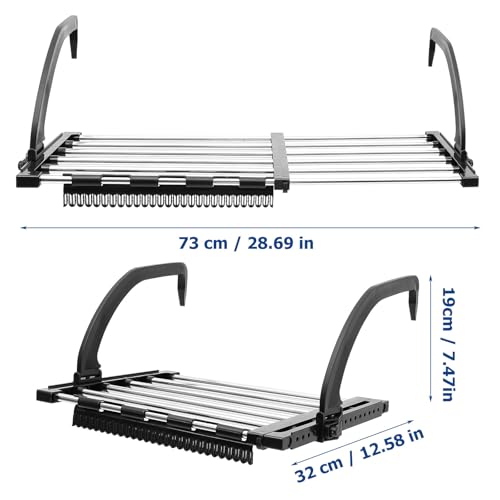 Étendoir à linge rétractable anti vent pour petit balcon et séchage extérieur - 3