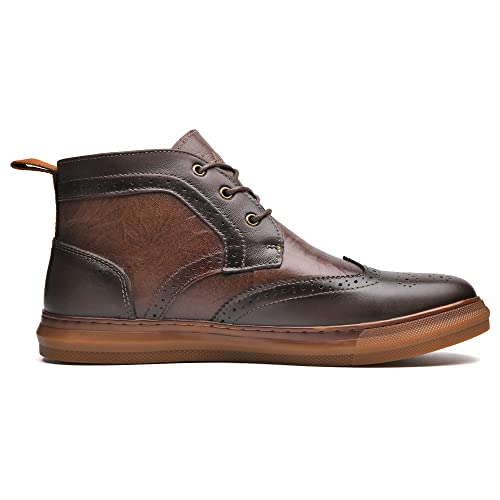 Image of Arkbird Men's Casual Leather Chukka Boots, Mid-Top Sneaker Boots for Men, Khaki, Size 7