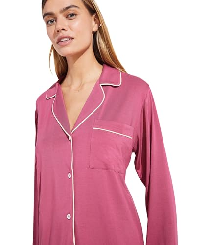 Image of Eberjey Gisele Classic Women's Pajama Set | Long Sleeve Shirt + Long Pants