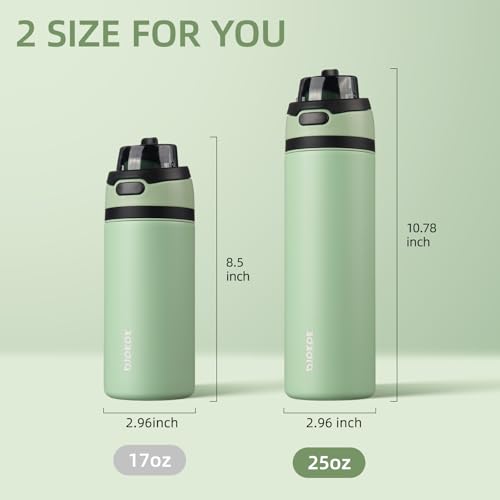 Image of BJPKPK 25oz Insulated Water Bottle with Straw Lid & Handle, Stainless Steel | Leak-Proof 2-in-1 Straw & Spout Lid, BPA-Free Vacuum Insulated Bottle Fits Cup Holders for Gym, Office, Travel & Outdoor