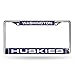 NCAA Washington Huskies - Purple Insert Laser Cut Inlaid Standard Chrome License Plate Frame