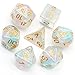 UDIXI Dice Set DND Polyhedral Dice Iridecent Swirls Dice for Role Playing Game Dungeons and Dragons D&D and Math Teaching with Dice Bag(Pink &Cyan)